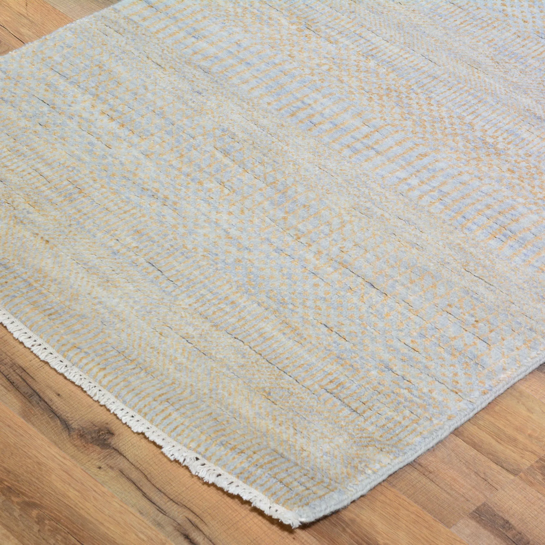 Hand-Knotted Grey Modern Design Handmade Wool Rug (Size 2.6 X 14.5) Cwral-7260