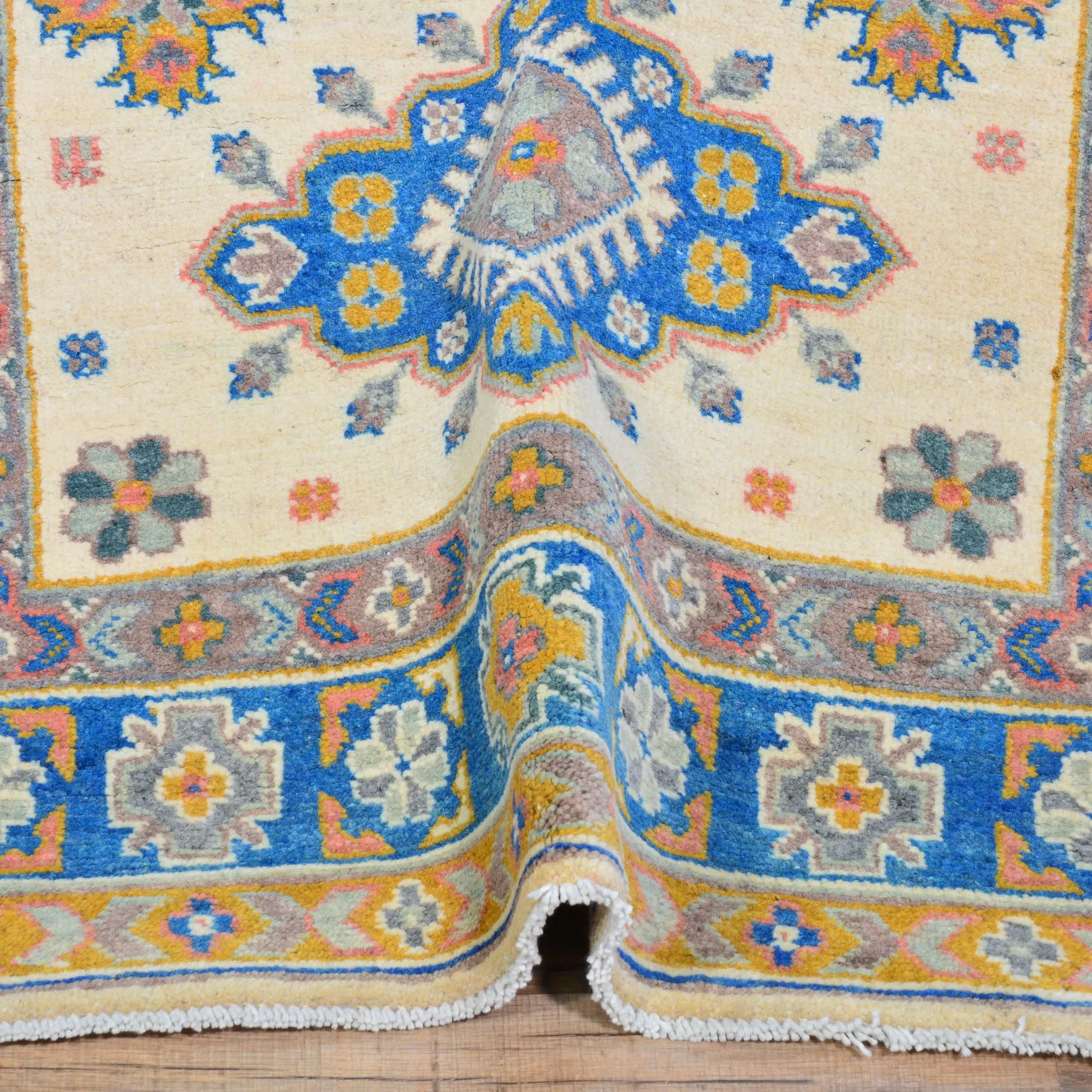 Hand-Knotted Handmade Colorful Geometric Design Wool Rug (Size 3.1 X 4.10) Cwral-10620