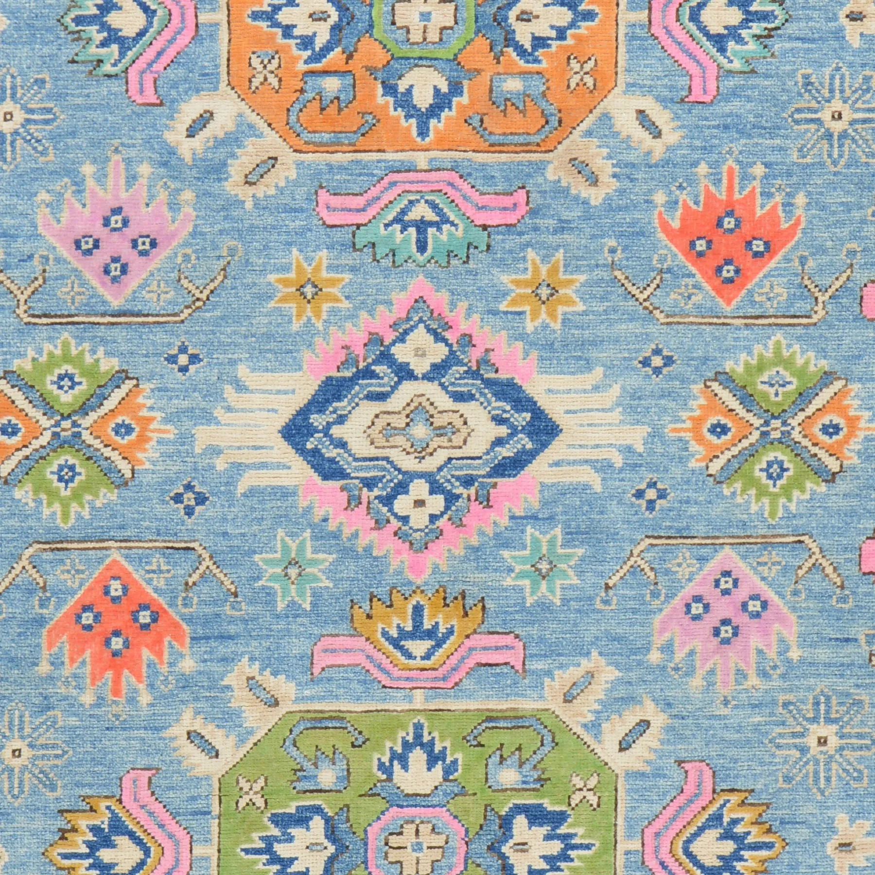 Hand-Knotted Handmade Colorful Geometric Design Wool Rug (Size 4.10 X 6.6) Cwral-7461