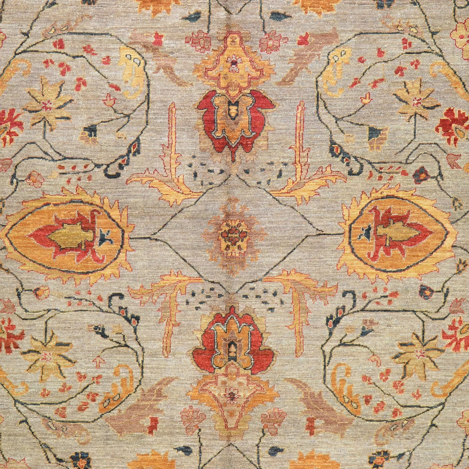Hand-Knotted Handmade Traditional Design Wool Rug (Size 10.1 X 13.7) Cwral-8718