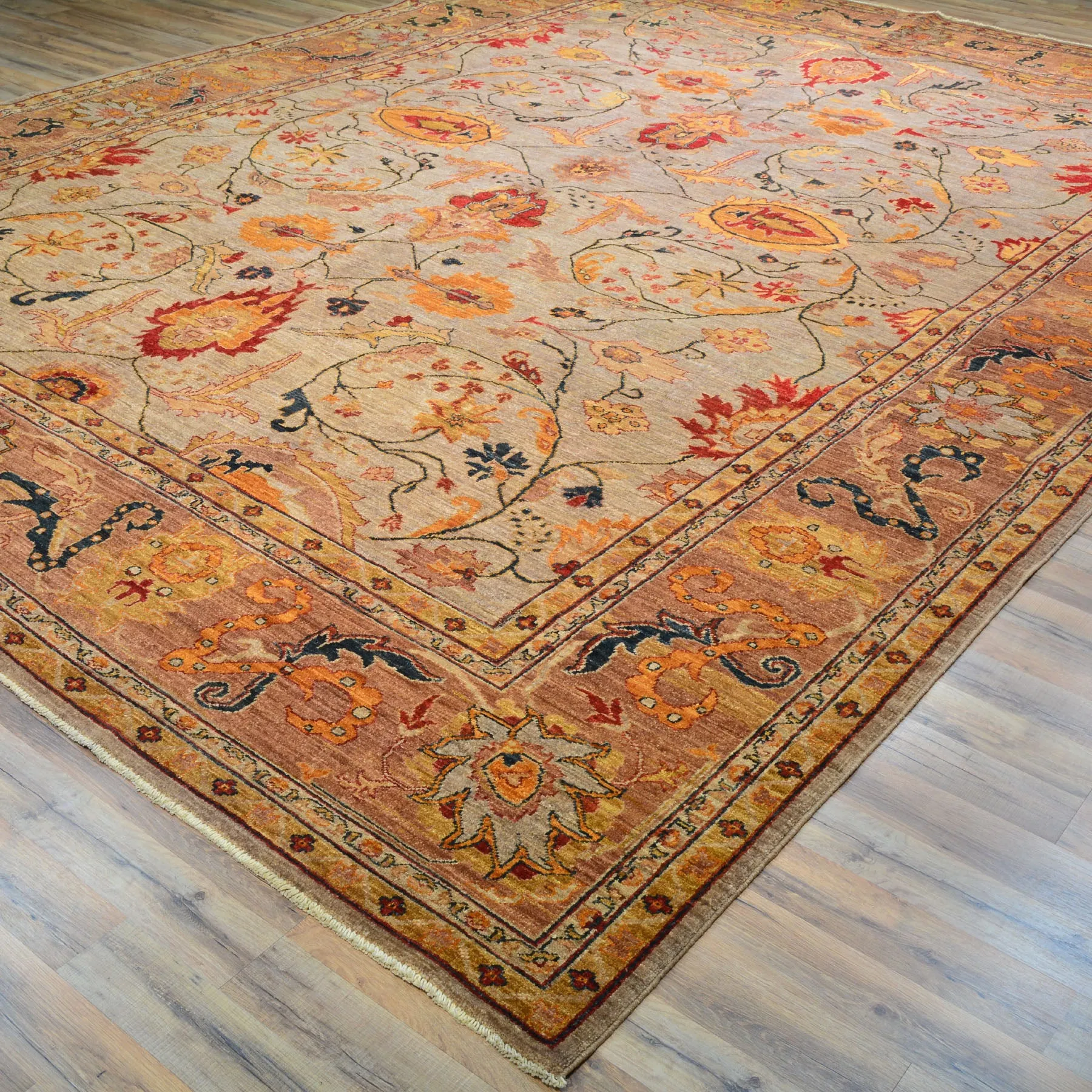 Hand-Knotted Handmade Traditional Design Wool Rug (Size 10.1 X 13.7) Cwral-8718