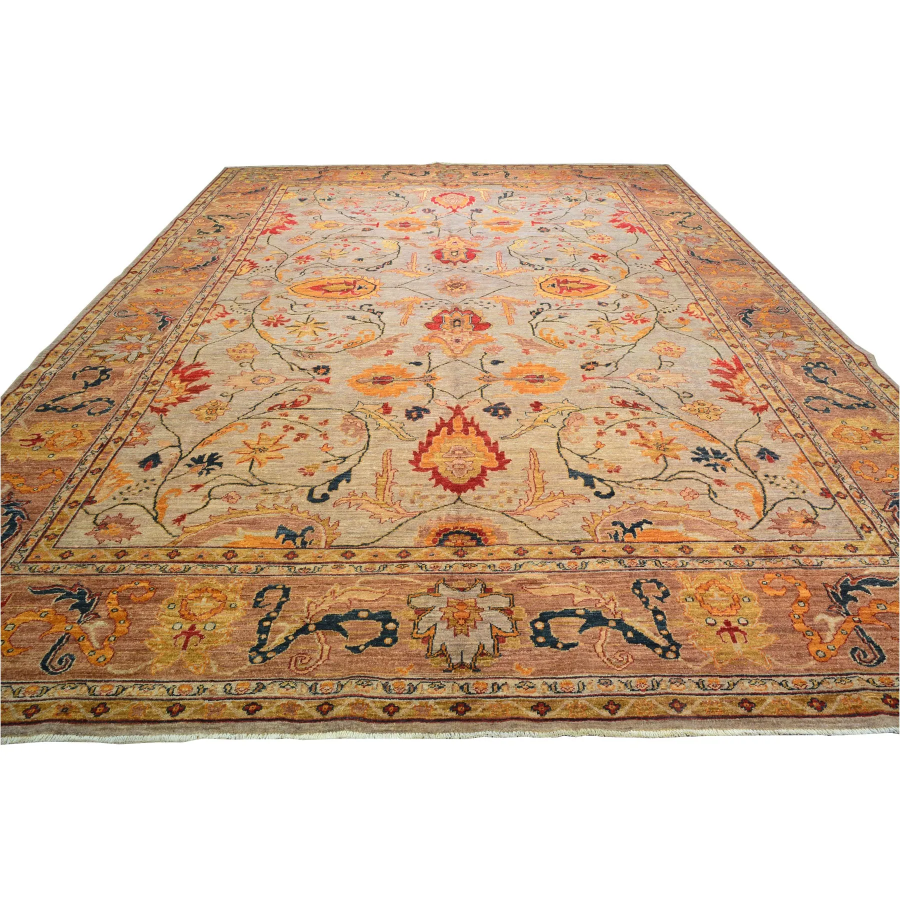 Hand-Knotted Handmade Traditional Design Wool Rug (Size 10.1 X 13.7) Cwral-8718