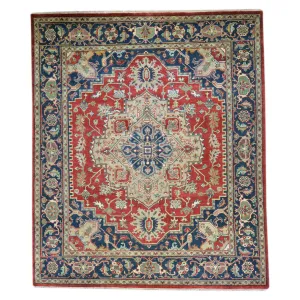 Hand-Knotted Heriz Serapi Design Wool Handmade Rug (Size 7.11 X 9.10) Brral-1101