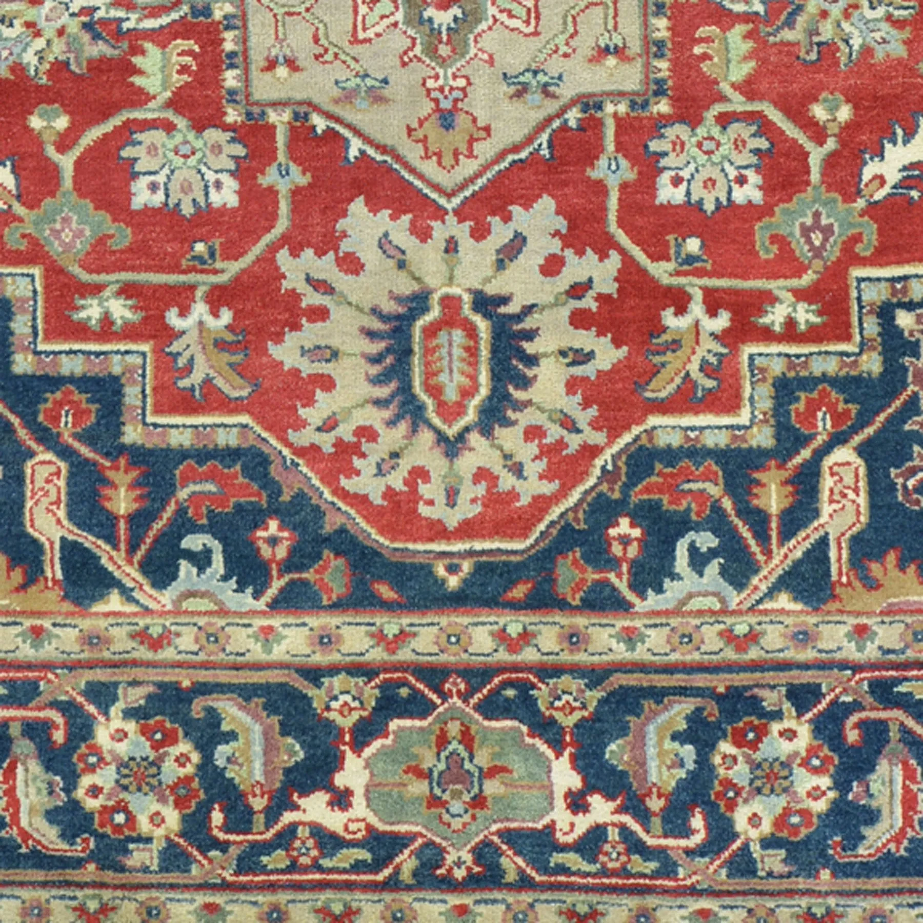 Hand-Knotted Heriz Serapi Design Wool Handmade Rug (Size 7.11 X 9.10) Brral-1101