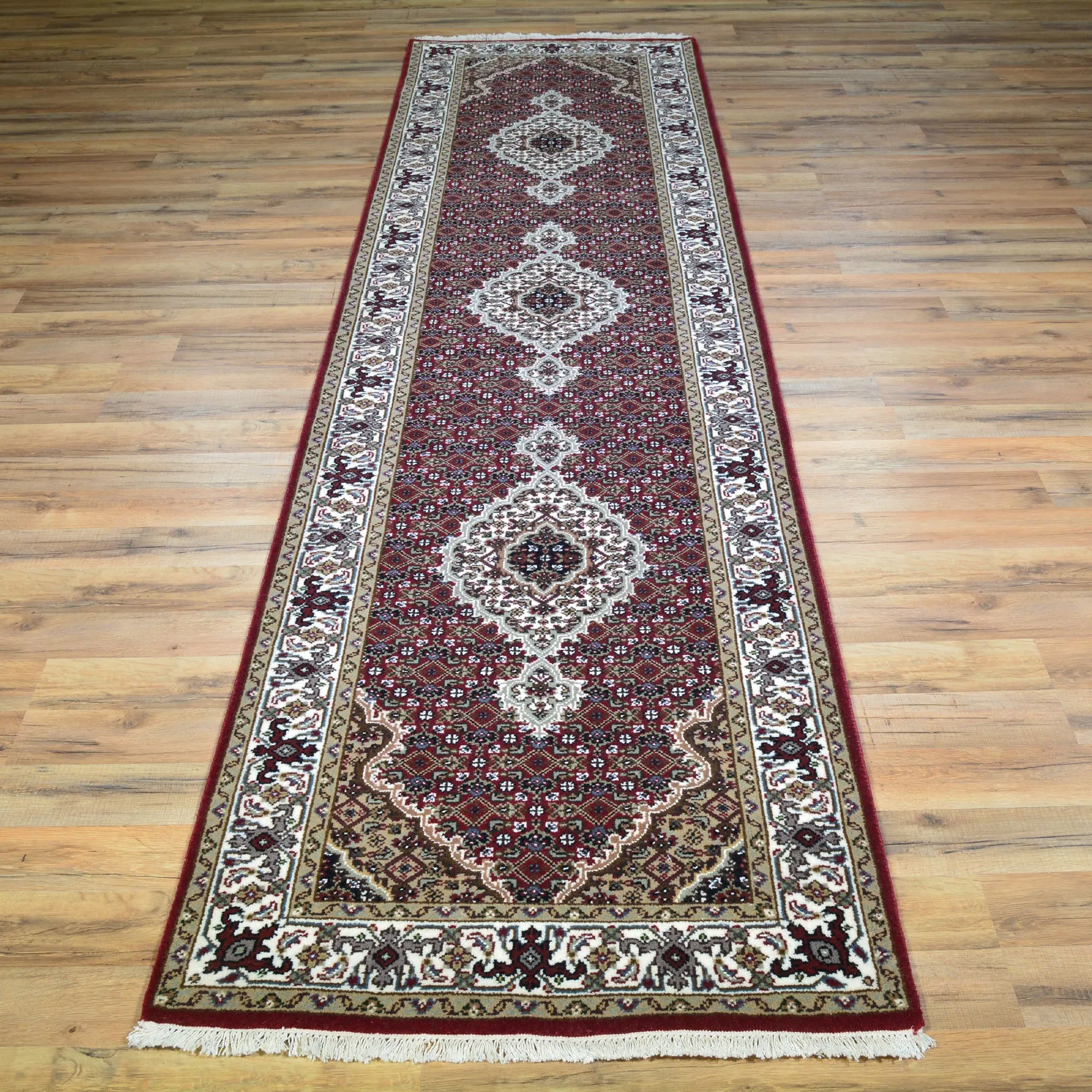 Hand-Knotted Indo Tabriz Design Handmade Wool Rug (Size 2.7 X 10.0) Brral-3864