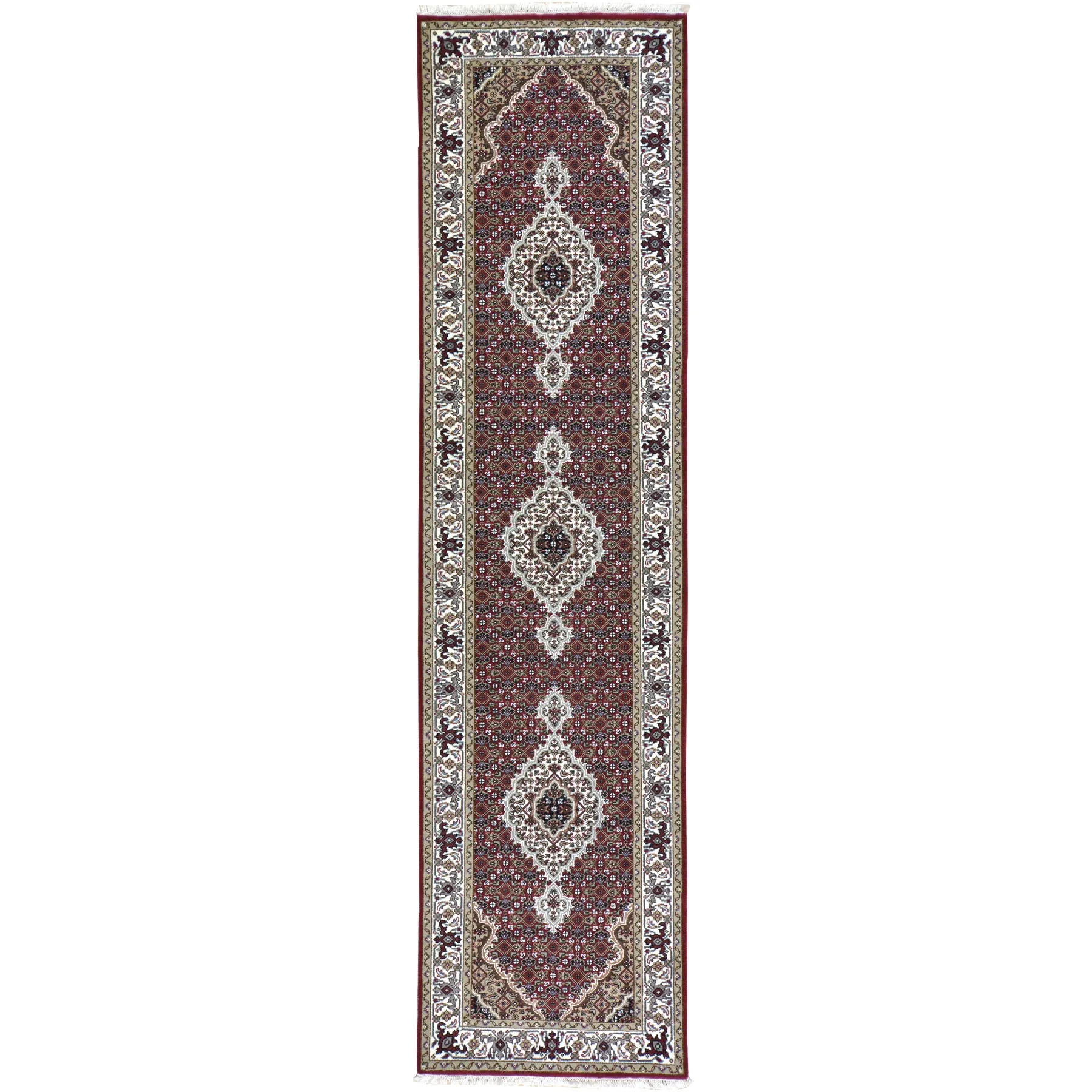 Hand-Knotted Indo Tabriz Design Handmade Wool Rug (Size 2.7 X 10.0) Brral-3864