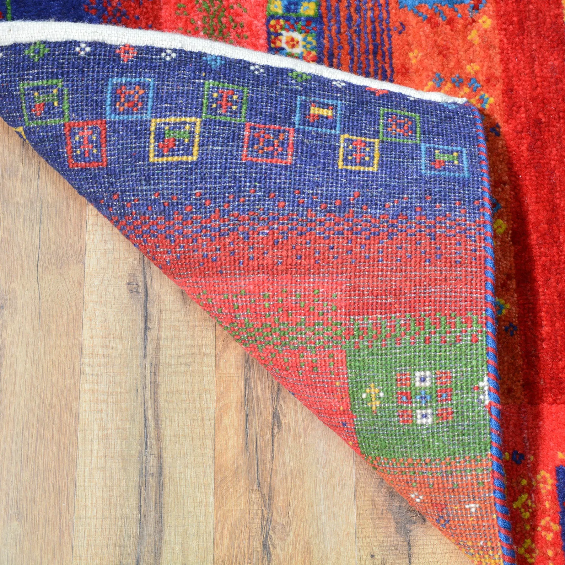 Hand-Knotted Kashkuli Modern Gabbeh Handmade 100% Wool Rug (Size 2.8 X 11.6) Cwral-9474