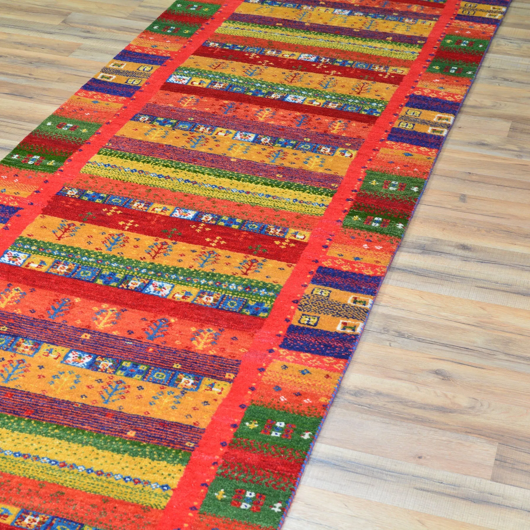 Hand-Knotted Kashkuli Modern Gabbeh Handmade 100% Wool Rug (Size 2.8 X 11.6) Cwral-9474