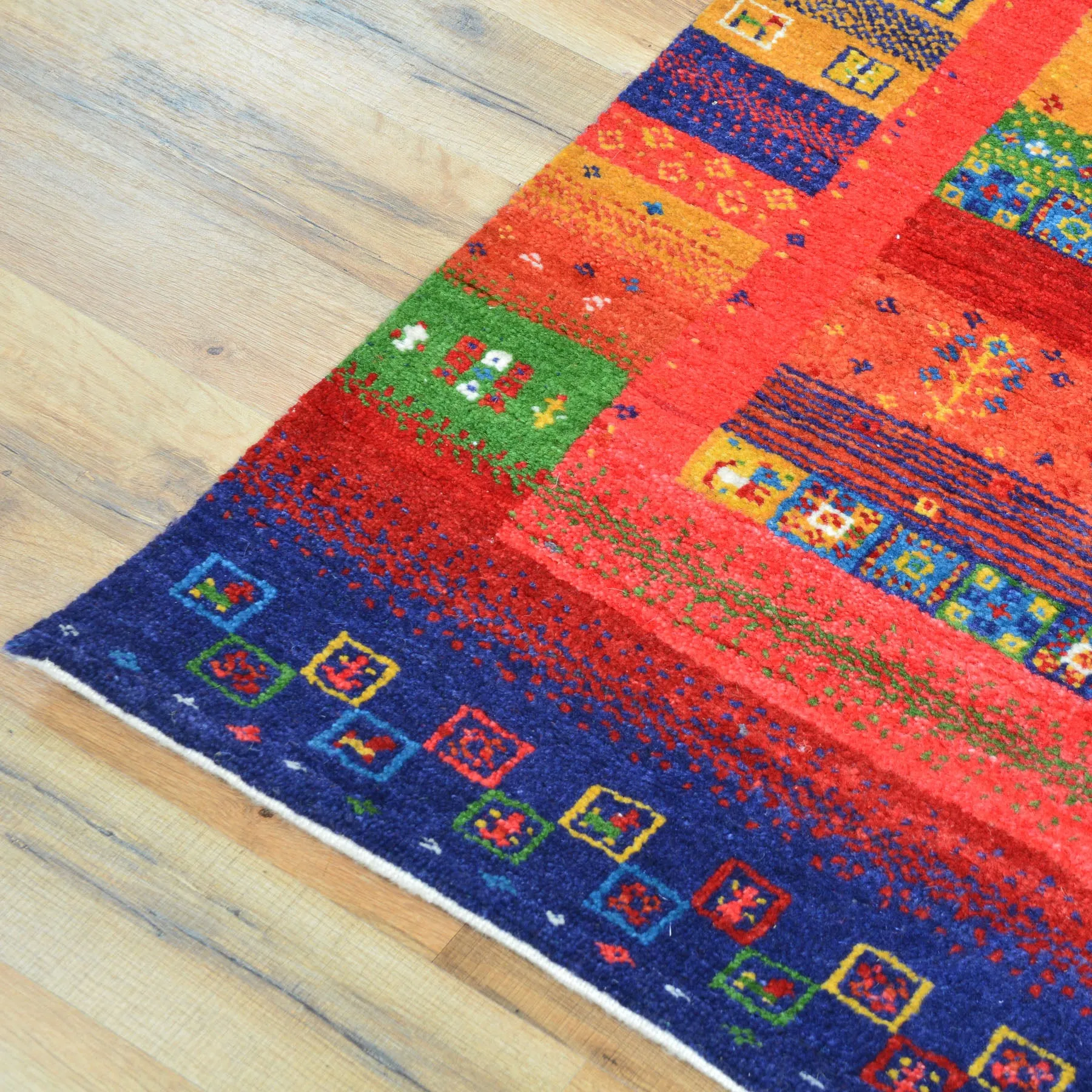 Hand-Knotted Kashkuli Modern Gabbeh Handmade 100% Wool Rug (Size 2.8 X 11.6) Cwral-9474
