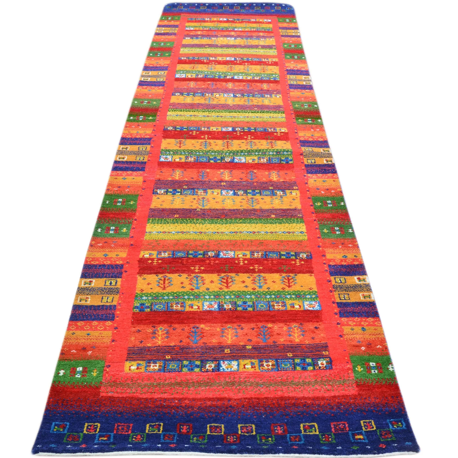 Hand-Knotted Kashkuli Modern Gabbeh Handmade 100% Wool Rug (Size 2.8 X 11.6) Cwral-9474