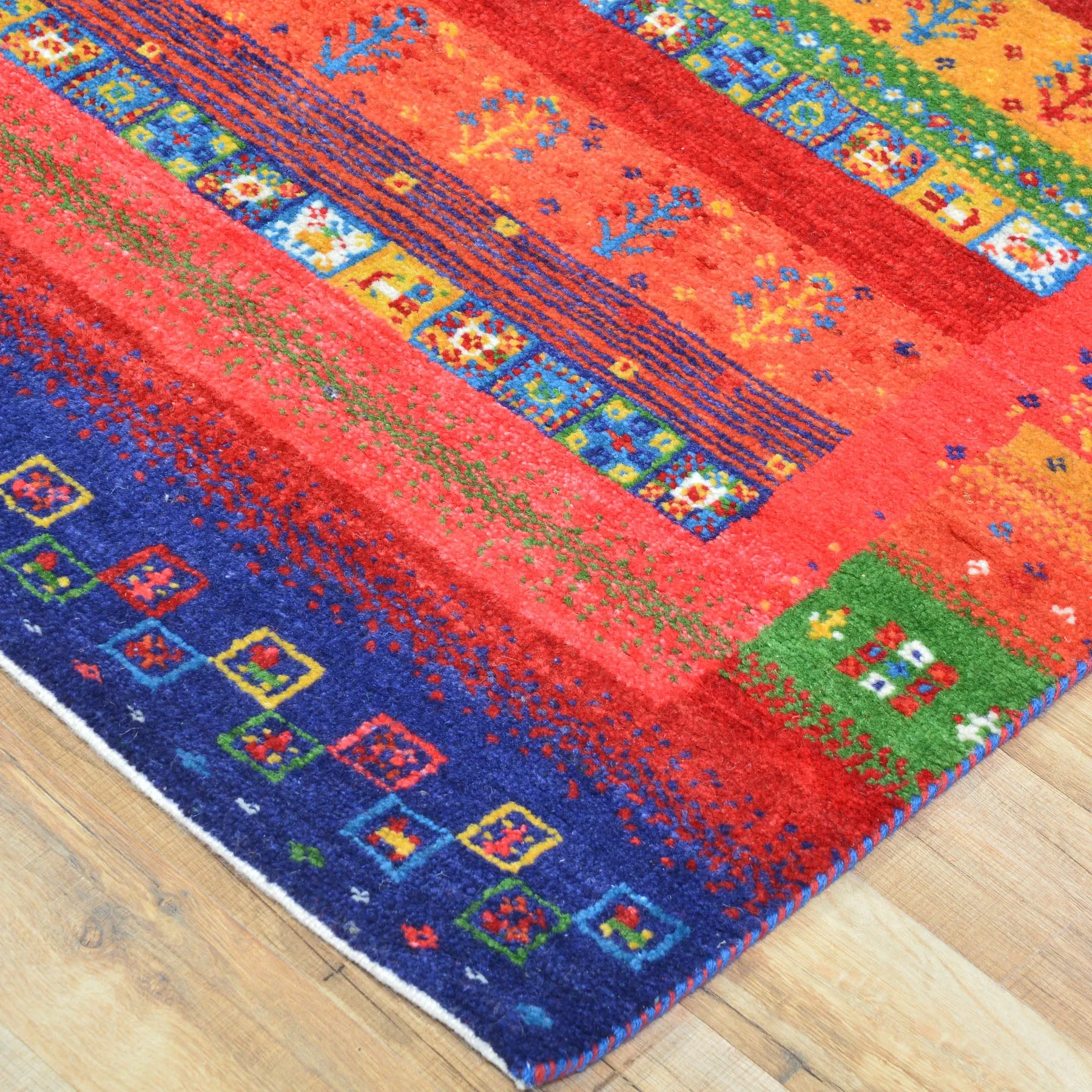 Hand-Knotted Kashkuli Modern Gabbeh Handmade 100% Wool Rug (Size 2.8 X 11.6) Cwral-9474