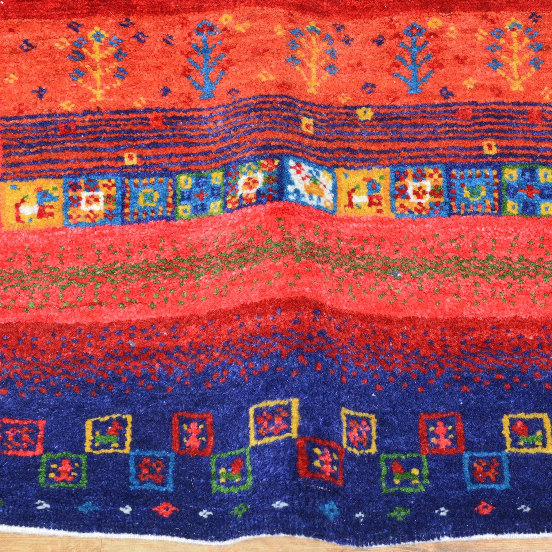 Hand-Knotted Kashkuli Modern Gabbeh Handmade 100% Wool Rug (Size 2.8 X 11.6) Cwral-9474