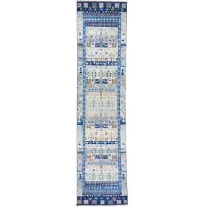 Hand-Knotted Kashkuli Tribal Design Wool Rug (Size 2.4 X 9.4) Cwral-7356