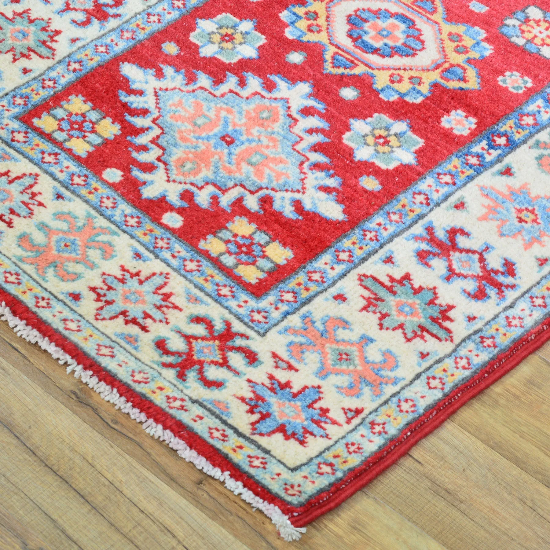 Hand-Knotted Kazak Tribal Design 100% Wool Handmade Rug (Size 2.1 X 5.5) Cwral-10626