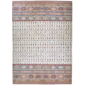 Hand-Knotted Khorjin Design Super Kazak Wool Rug (Size 10.3 X 13.9) Cwral-7215