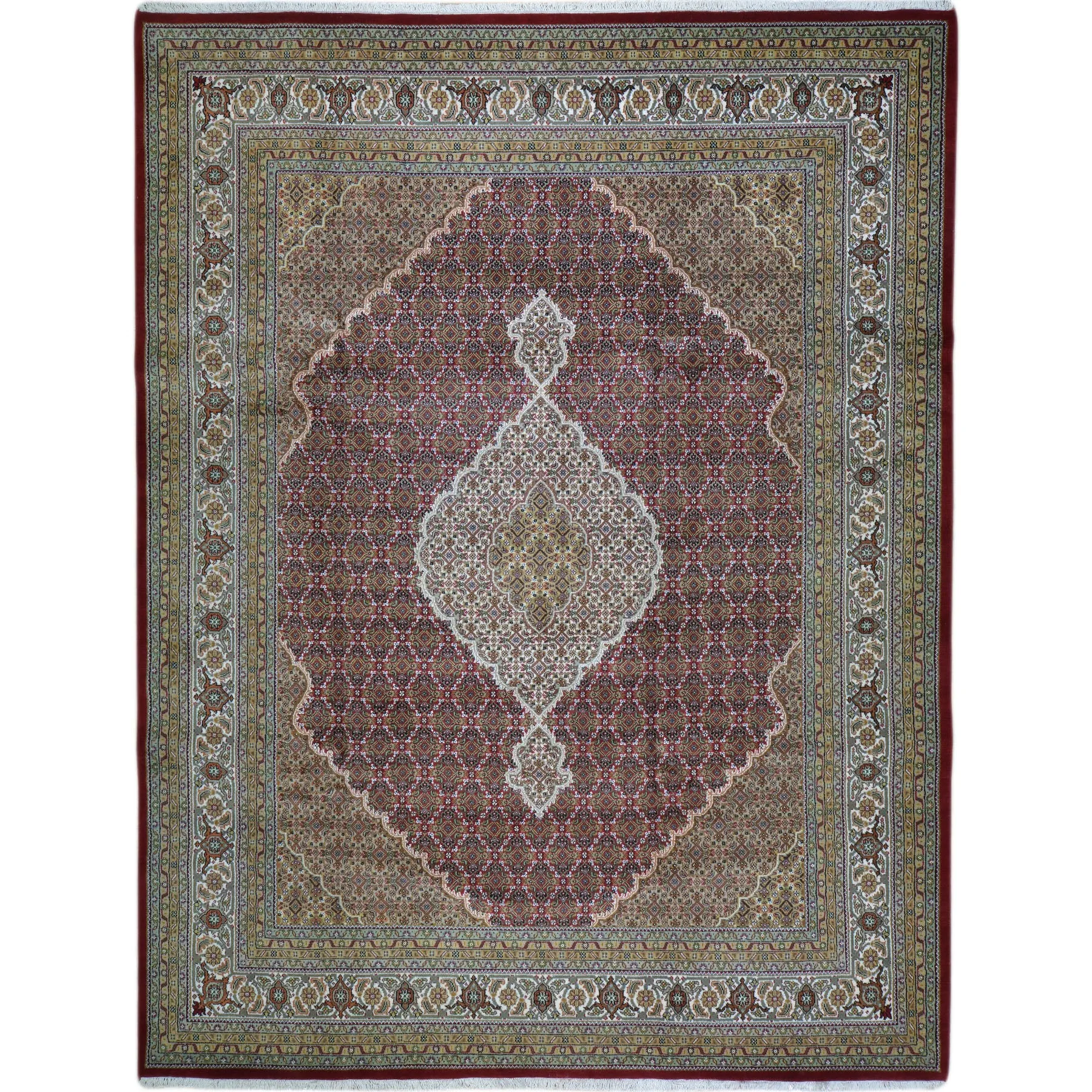 Hand-Knotted Mahi Tabriz Design Handmade Wool & Silk Rug (Size 8.0 X 10.3) Cwral-9237