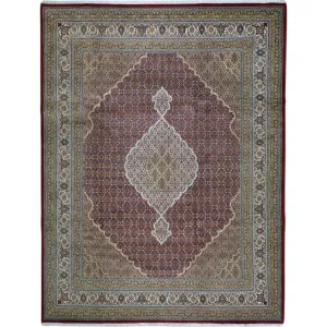 Hand-Knotted Mahi Tabriz Design Handmade Wool & Silk Rug (Size 8.0 X 10.3) Cwral-9237