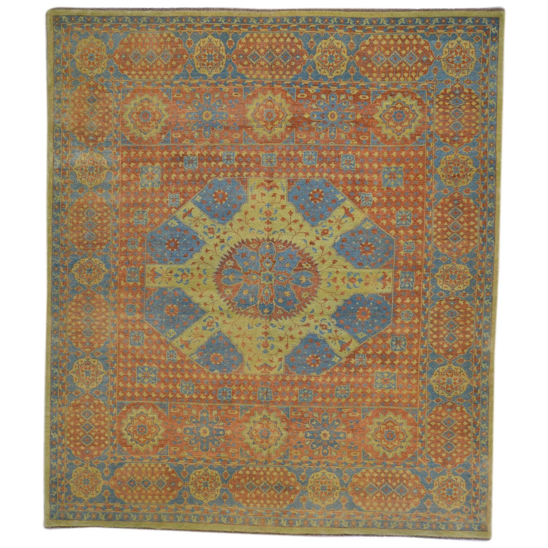 Hand-Knotted Mamluk Egyptian Design Wool Rug (Size 8.0 X 9.10) Brral-1095