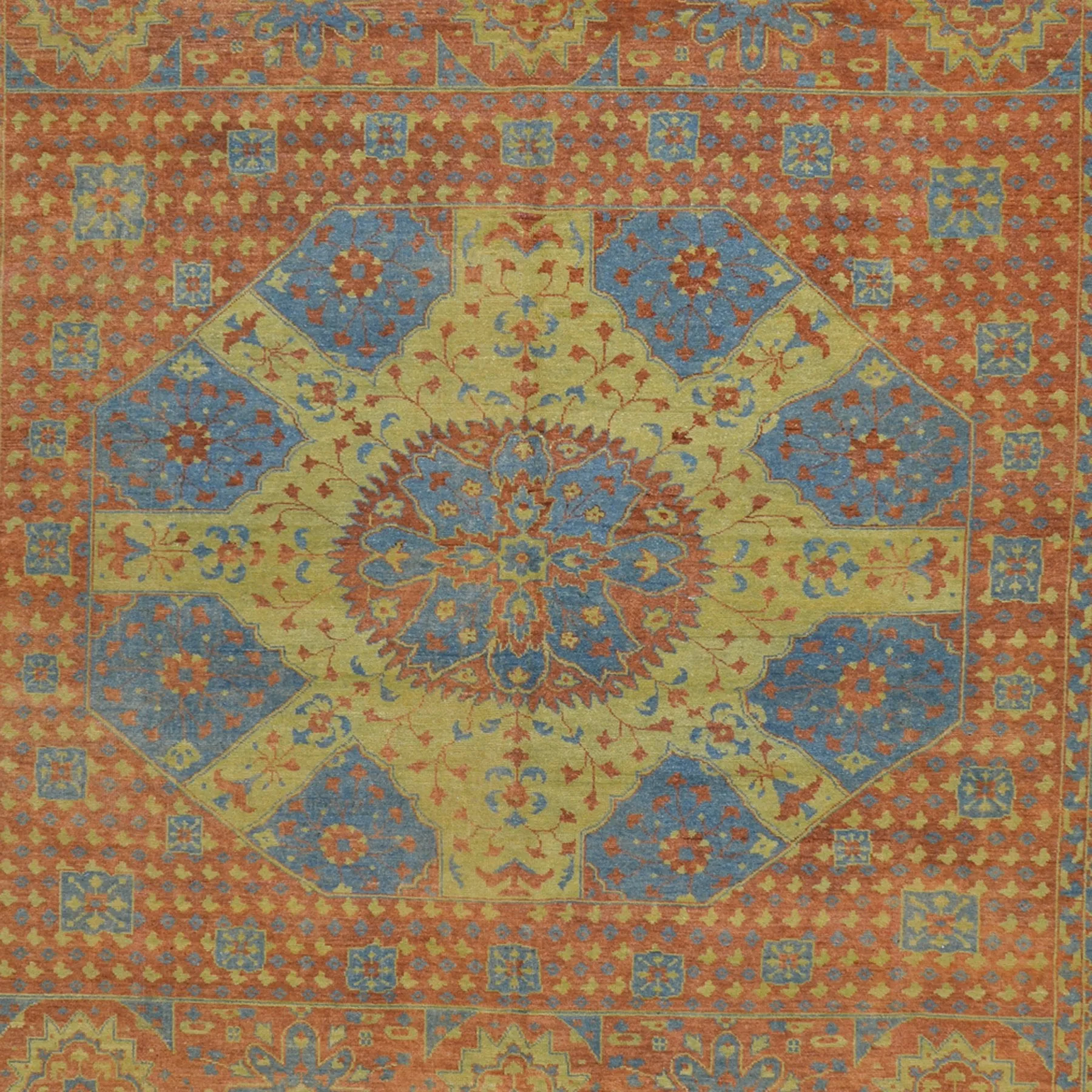 Hand-Knotted Mamluk Egyptian Design Wool Rug (Size 8.0 X 9.10) Brral-1095