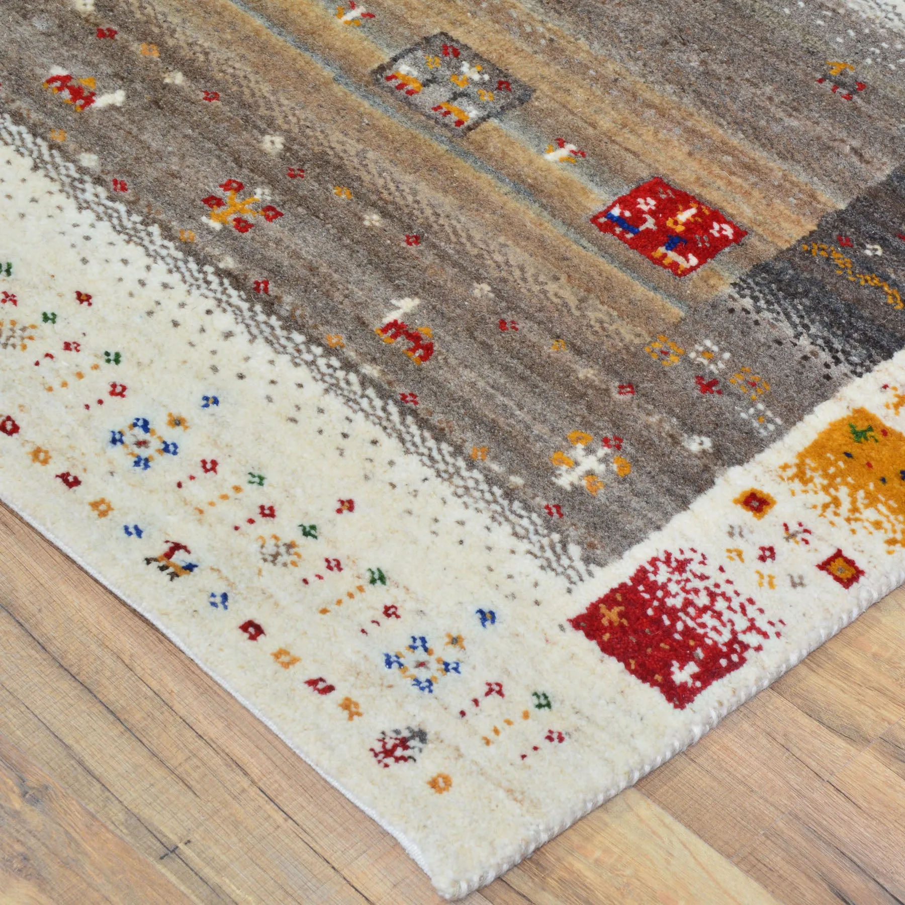 Hand-Knotted Modern Kashkuli Gabbeh Handmade 100% Wool Rug (Size 2.9 X 11.3) Cwral-9480