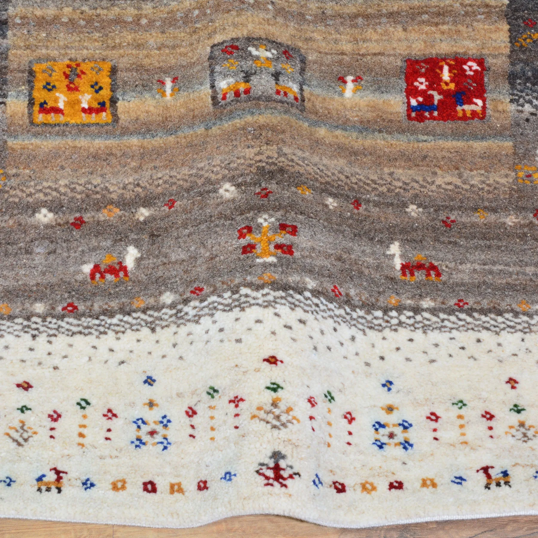 Hand-Knotted Modern Kashkuli Gabbeh Handmade 100% Wool Rug (Size 2.9 X 11.3) Cwral-9480