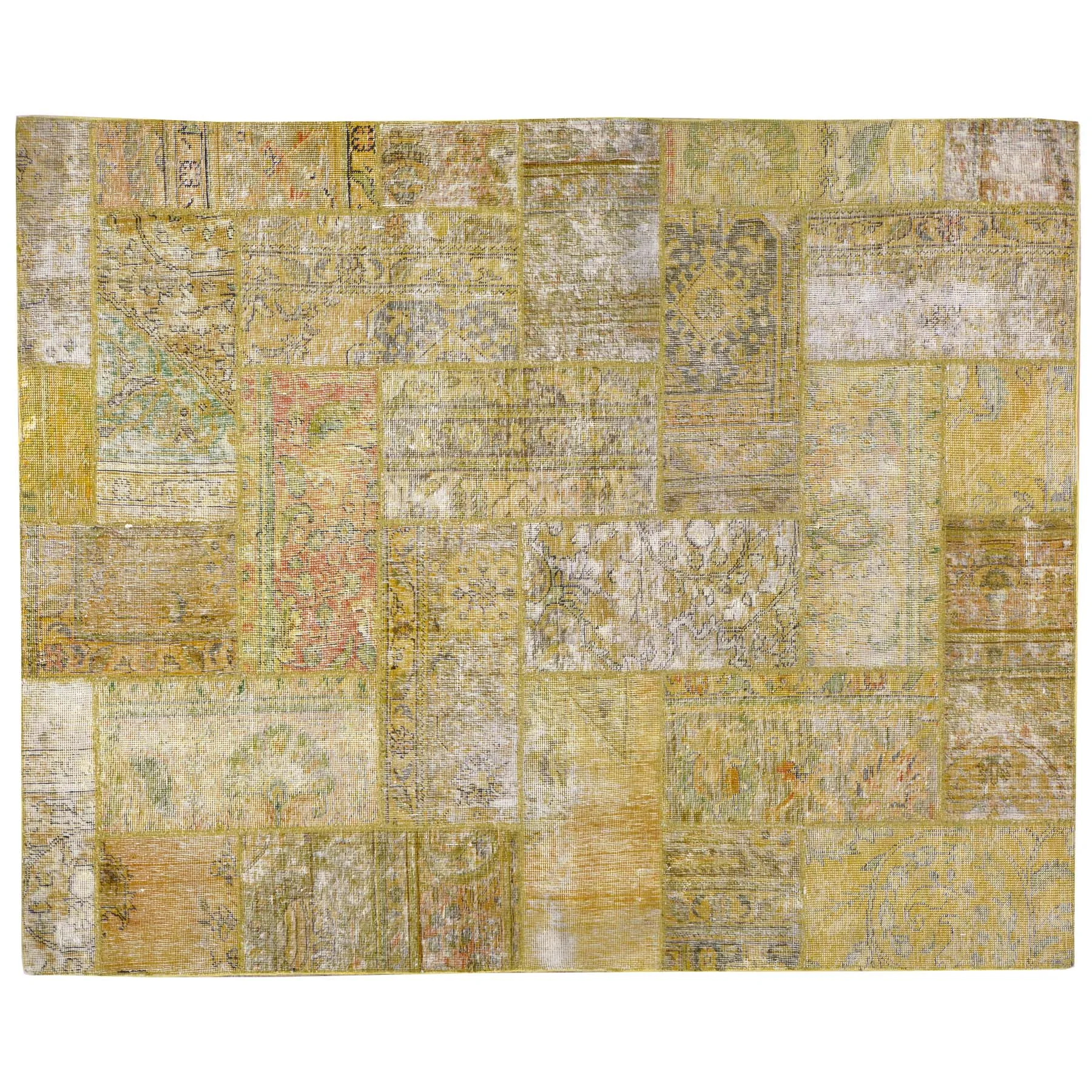 Hand-Knotted Modern Overdyed Patchwork Wool Handmade Rug (Size 5.1 X 6.11) Brral-738