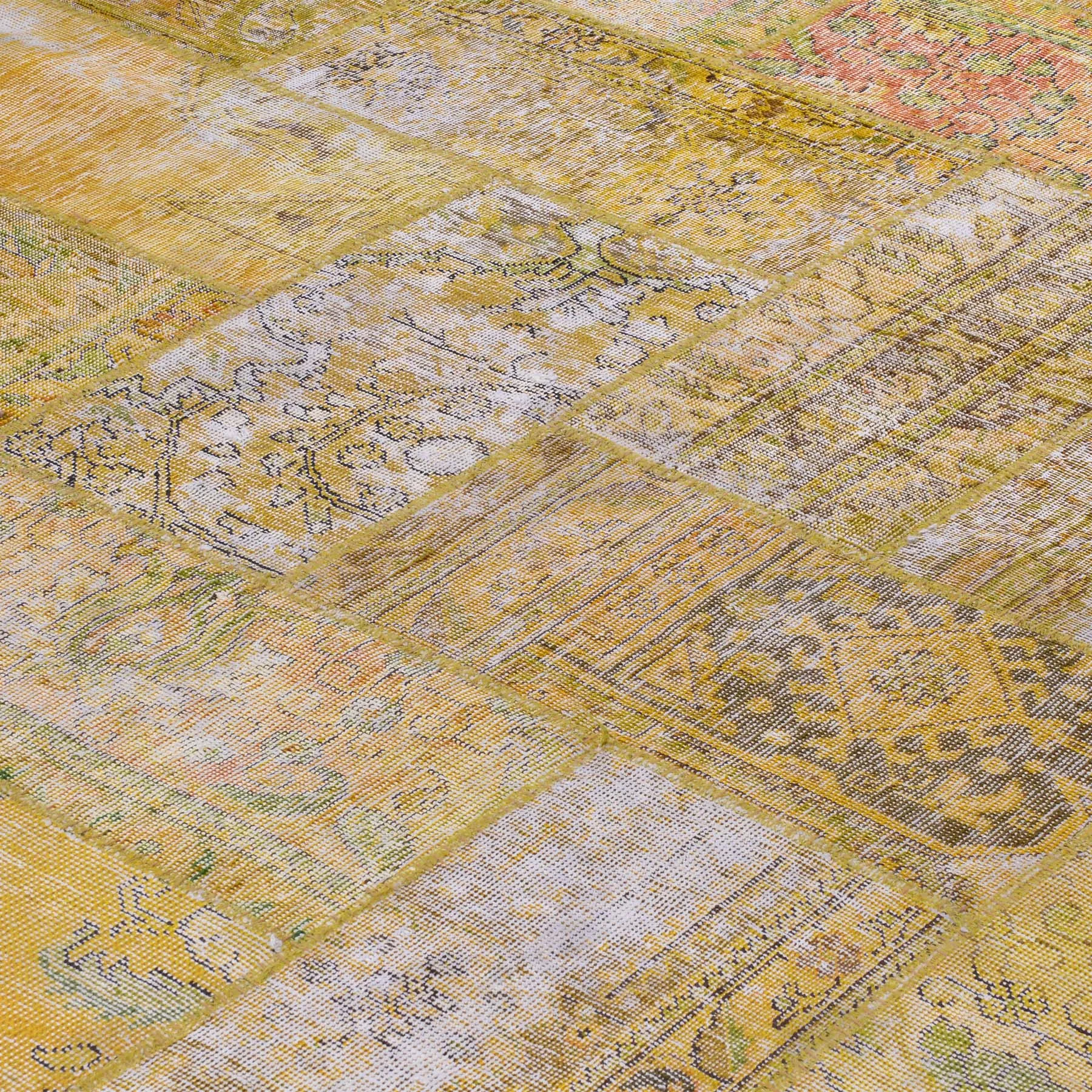 Hand-Knotted Modern Overdyed Patchwork Wool Handmade Rug (Size 5.1 X 6.11) Brral-738