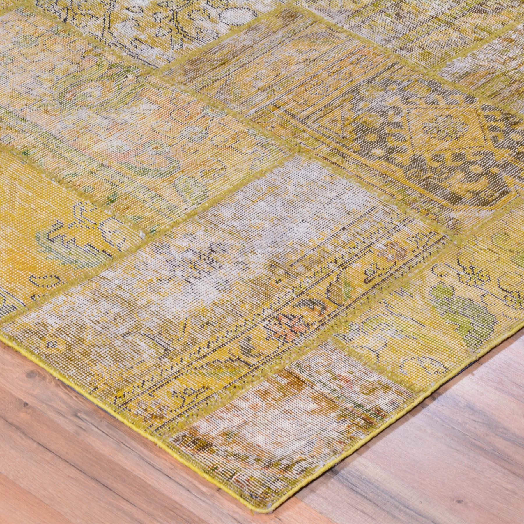 Hand-Knotted Modern Overdyed Patchwork Wool Handmade Rug (Size 5.1 X 6.11) Brral-738