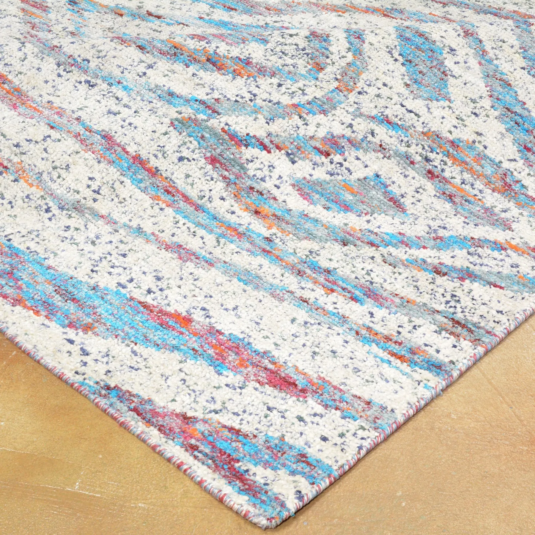 Hand-Knotted Modern Sari Silk Handmade Rug (Size 8.0 X 10.0) Brrsf-6117