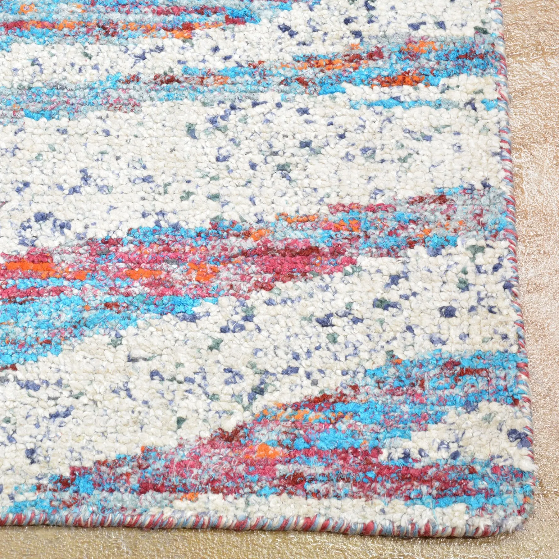 Hand-Knotted Modern Sari Silk Handmade Rug (Size 8.0 X 10.0) Brrsf-6117