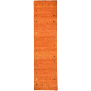 Hand-Knotted Orange Modern Gabbeh Handmade 100% Wool Rug (Size 2.8 X 10.1) Cwral-9498