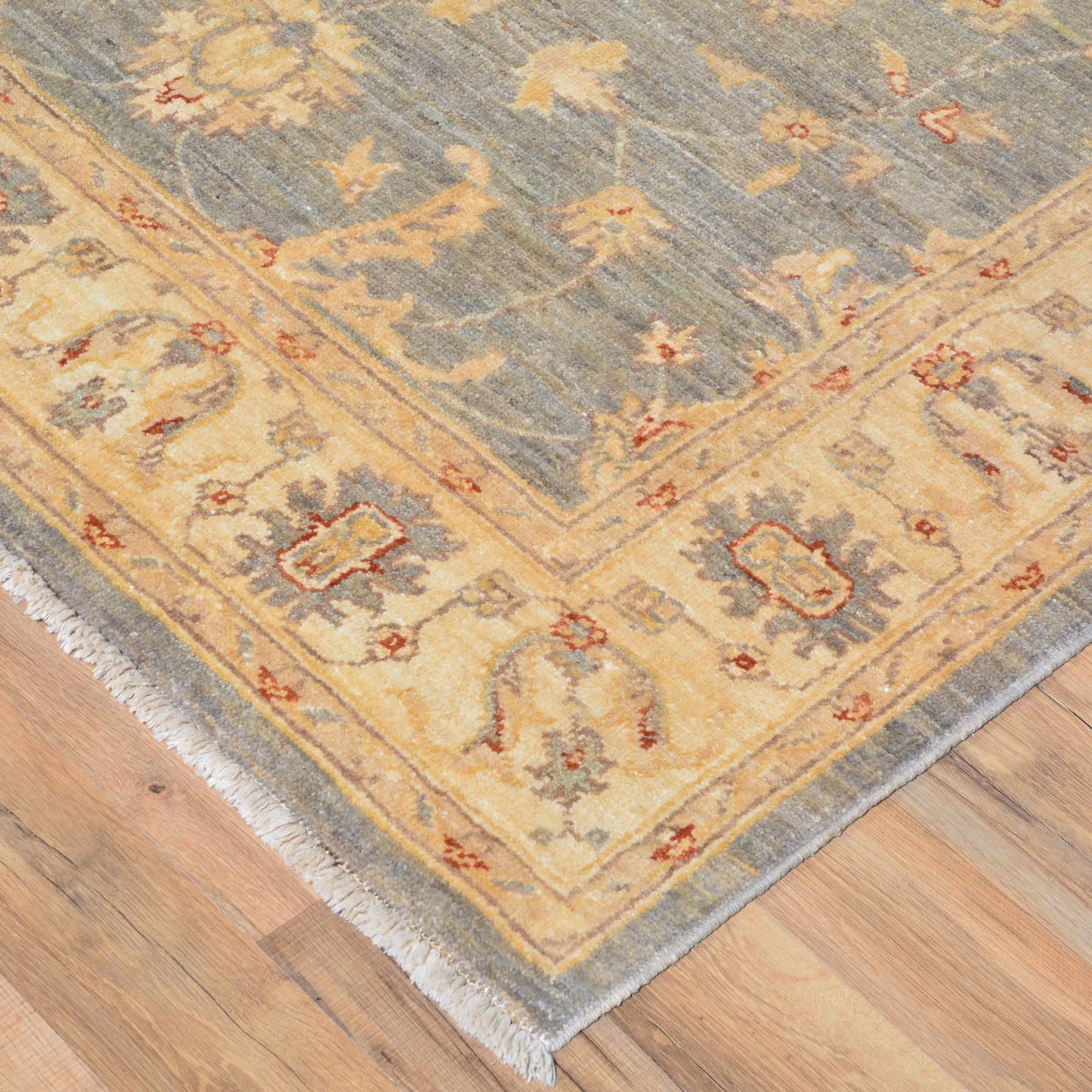 Hand-Knotted Oriental Afghan Chobi Oushak Design Wool Handmade Rug (Size 4.2 X 6.0) Cwral-6630