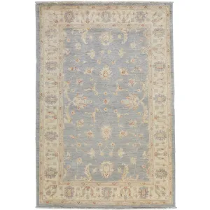 Hand-Knotted Oriental Afghan Chobi Oushak Design Wool Handmade Rug (Size 4.2 X 6.0) Cwral-6630