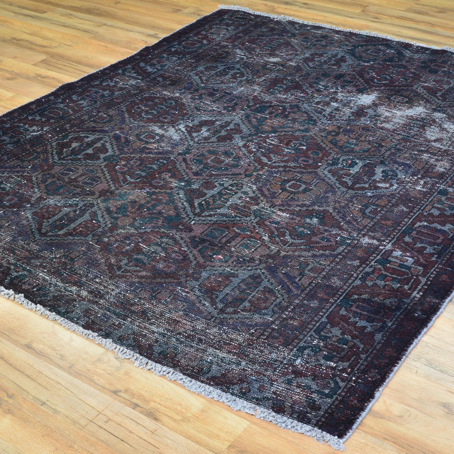 Hand-Knotted Oriental Overdyed Handmade Wool Rug (Size 5.0 X 6.0) Cwral-9102
