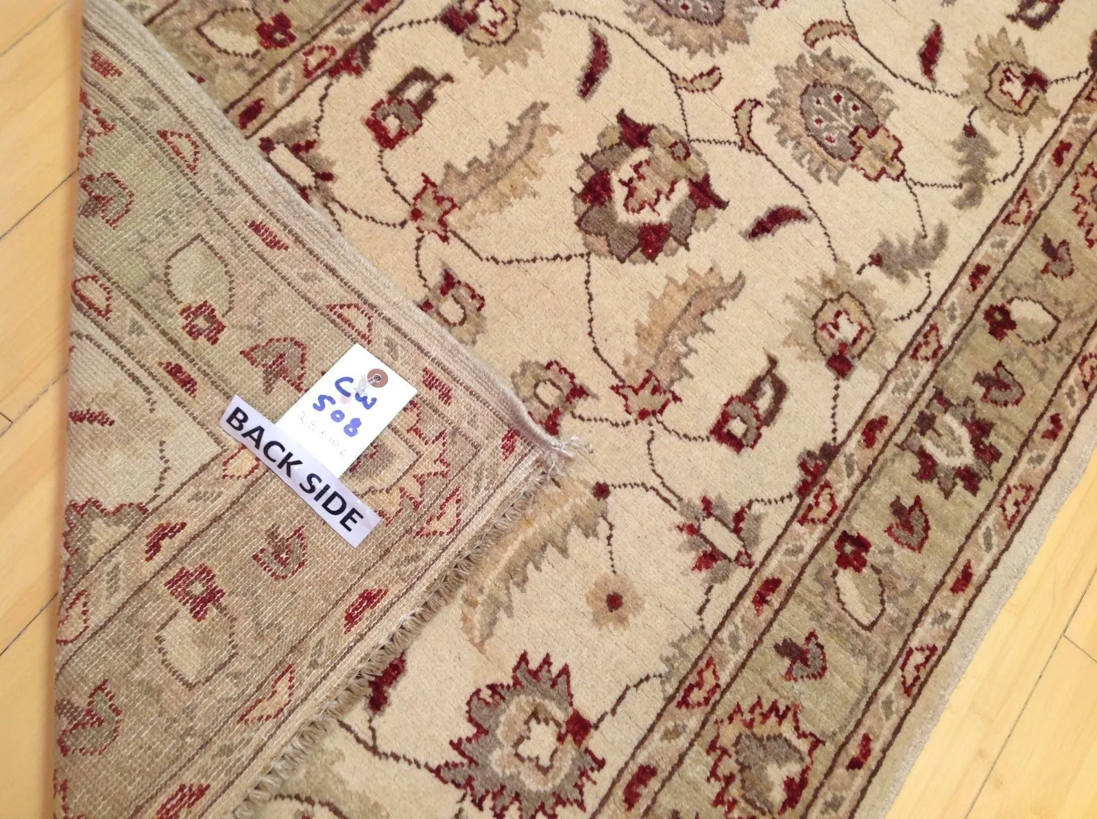 Hand-Knotted Oriental Peshawar Chobi Floral Design 100% Wool Rug (Size 2.8 X 10.2) Brral-1524