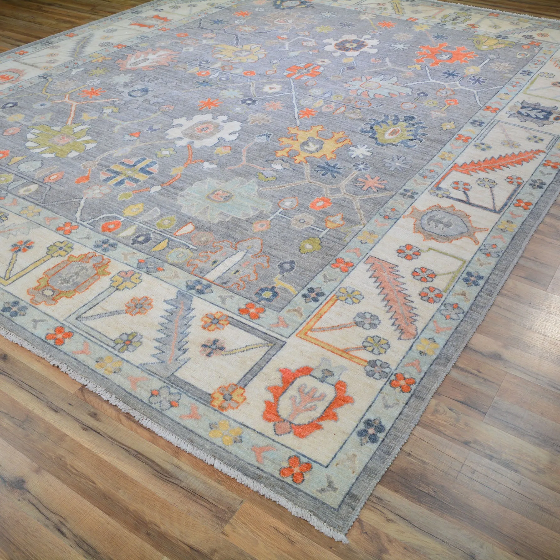 Hand-Knotted Oriental Peshawar Oushak Design Wool Handmade Rug (Size 9. X 12.0) Cwral-10059