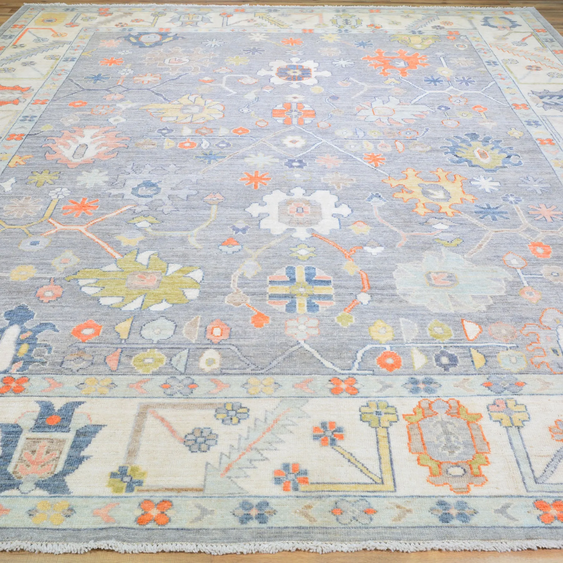 Hand-Knotted Oriental Peshawar Oushak Design Wool Handmade Rug (Size 9. X 12.0) Cwral-10059