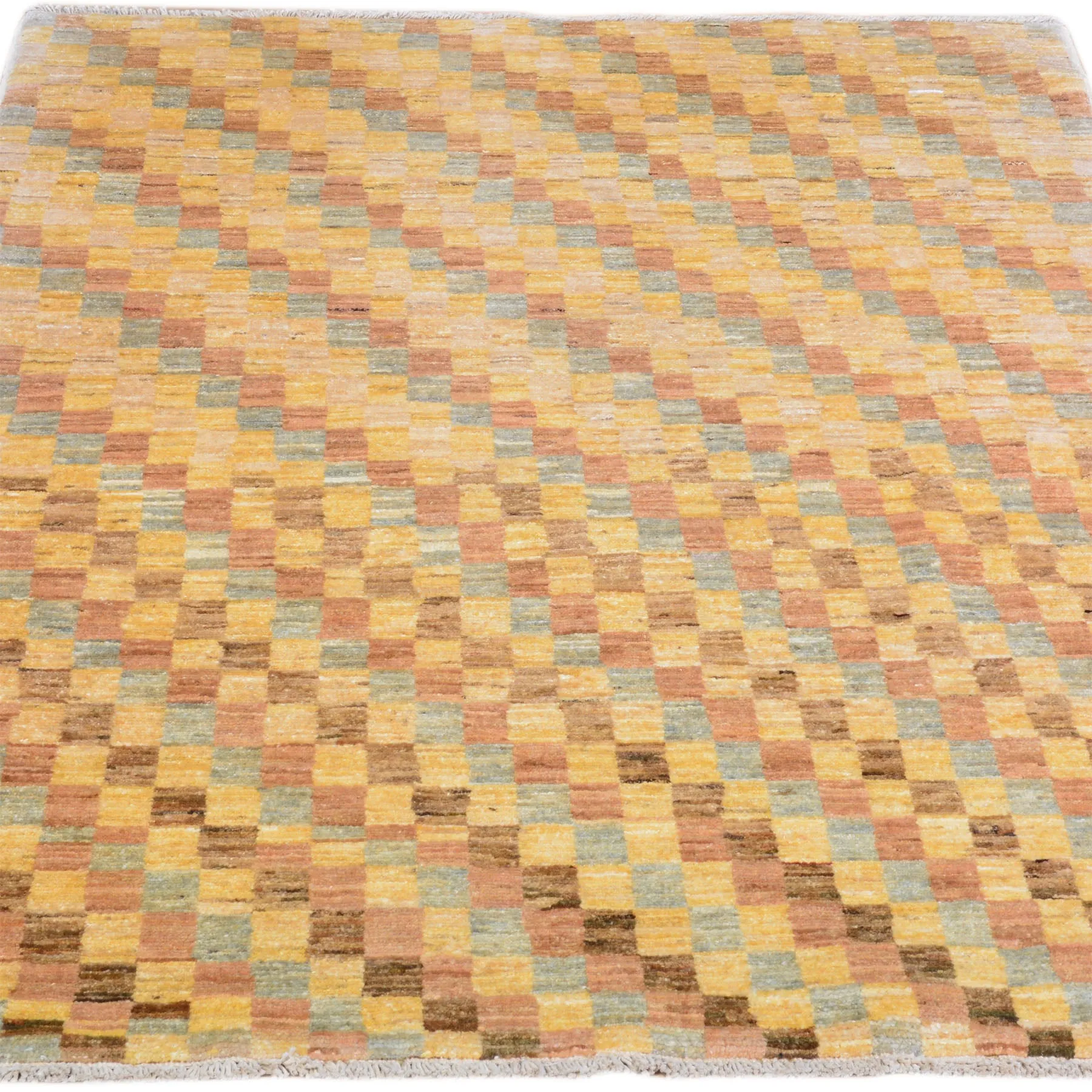 Hand-Knotted Oriental Peshawar Striped Design Gabbeh Wool Rug (Size 3.6 X 4.8) Brral-435