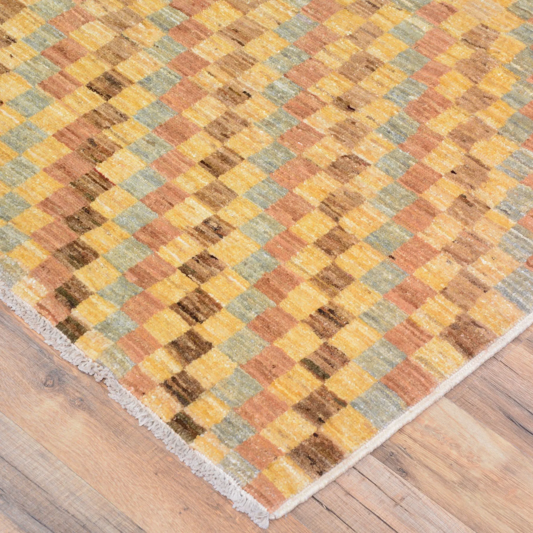 Hand-Knotted Oriental Peshawar Striped Design Gabbeh Wool Rug (Size 3.6 X 4.8) Brral-435