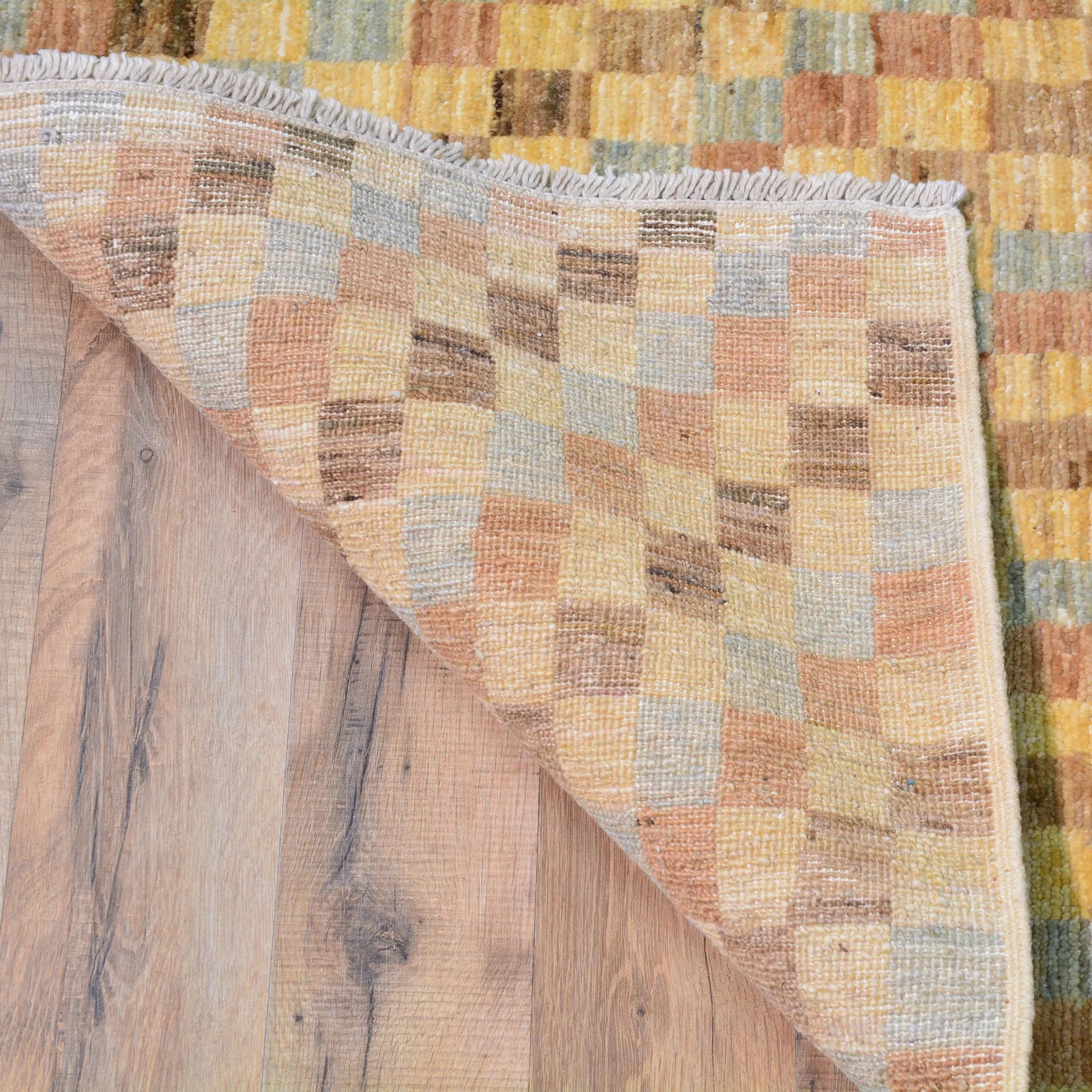 Hand-Knotted Oriental Peshawar Striped Design Gabbeh Wool Rug (Size 3.6 X 4.8) Brral-435