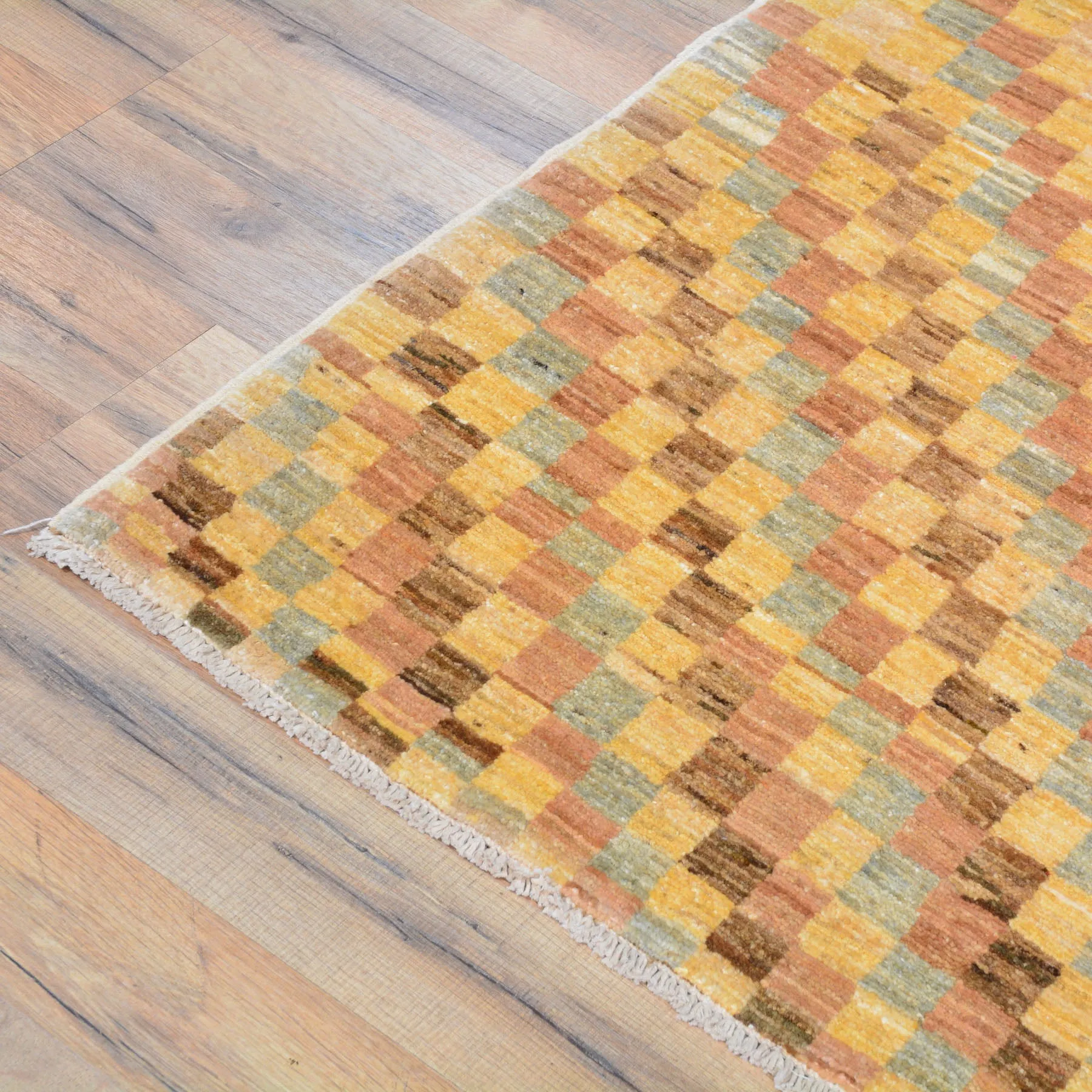 Hand-Knotted Oriental Peshawar Striped Design Gabbeh Wool Rug (Size 3.6 X 4.8) Brral-435