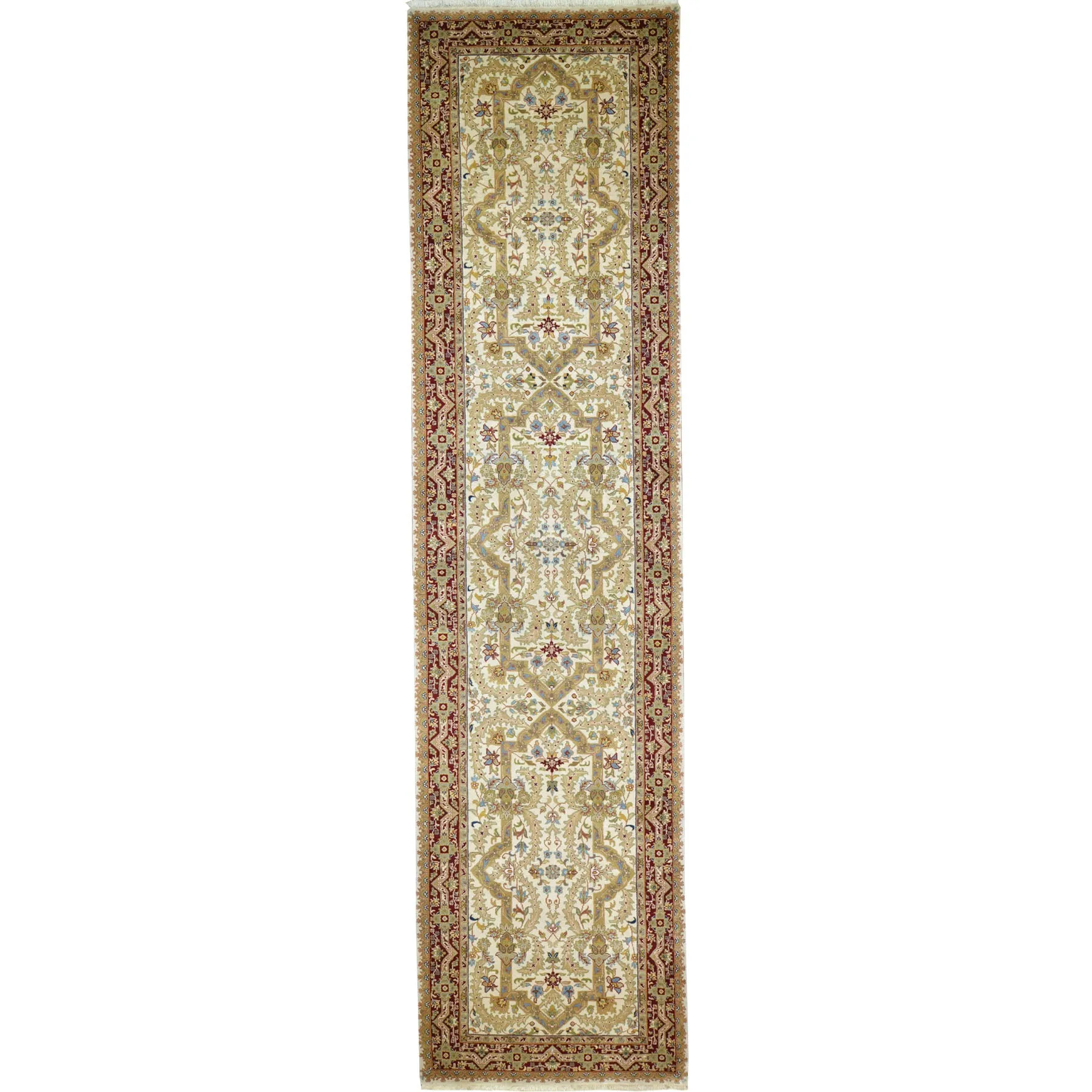 Hand-Knotted Oriental Tribal Design Handmade New Zealand Wool (Size 3.3 X 13.4) Brrsf-201