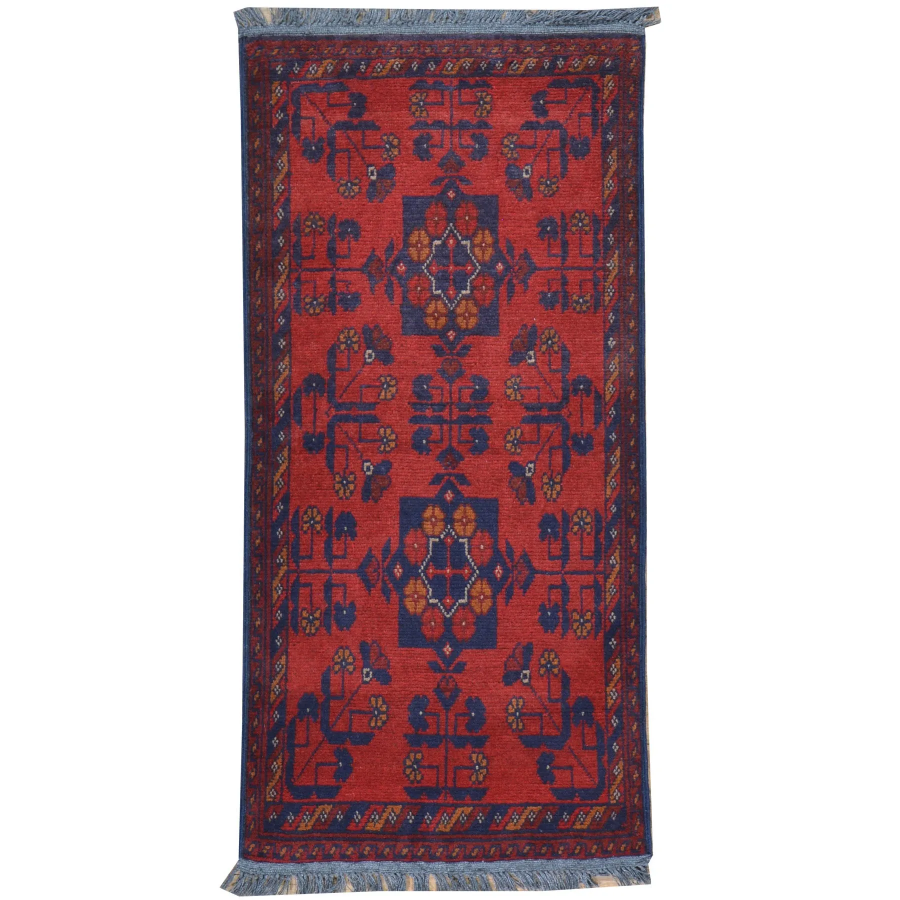 Hand-Knotted Oriental Tribal Turkoman Handmade 100% Wool Rug (Size 1.8 X 3.7) Cwral-7968