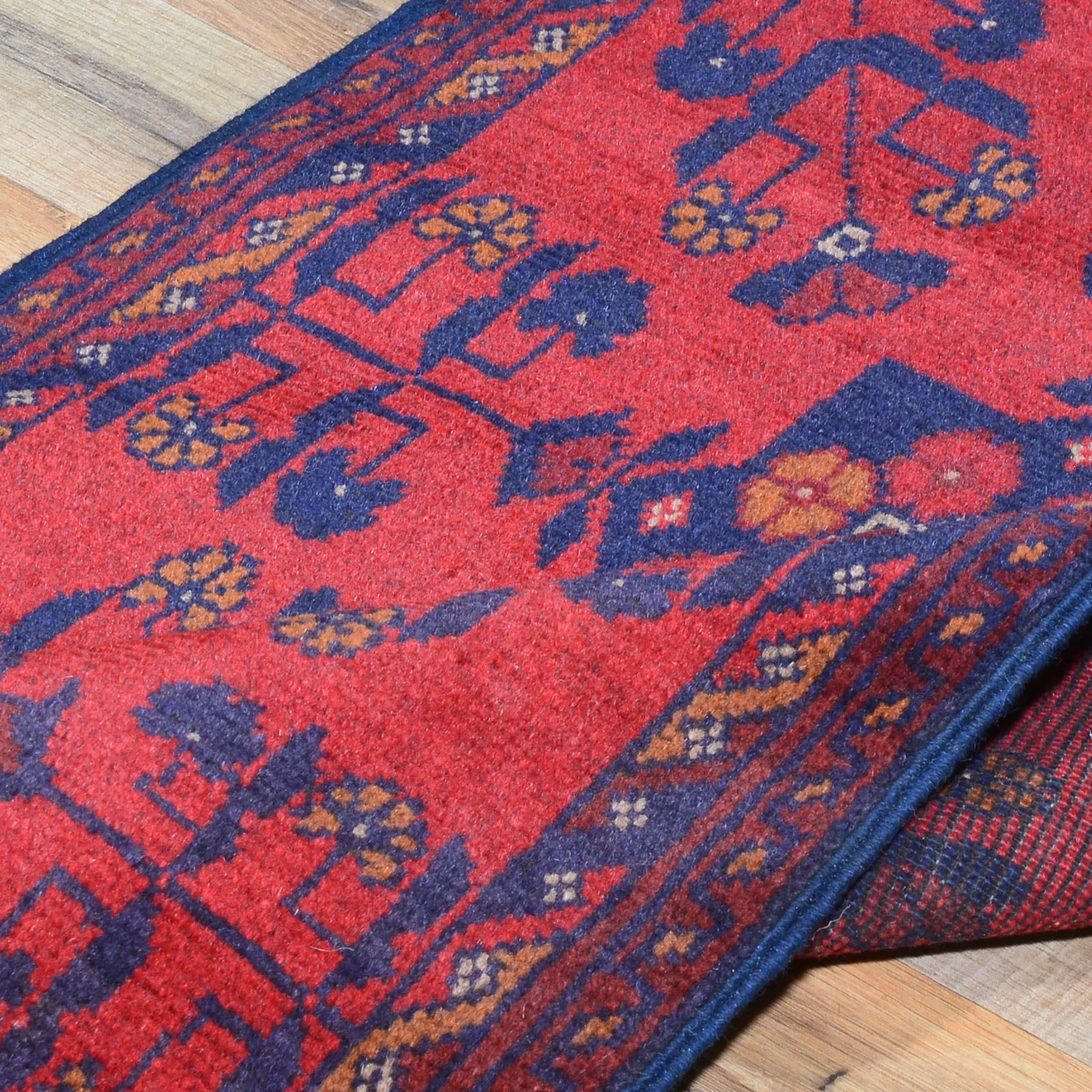 Hand-Knotted Oriental Tribal Turkoman Handmade 100% Wool Rug (Size 1.8 X 3.7) Cwral-7968