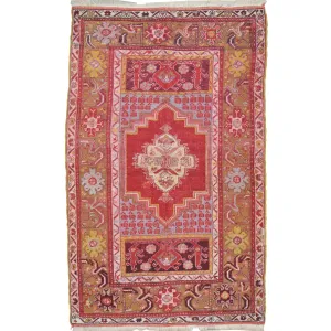 Hand-Knotted Oriental Vintage Turkish Kirsehir Handmade Wool Rug (Size 3.6 X 5.5) Cwral-9771