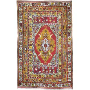 Hand-Knotted Oriental Vintage Turkish Kirsehir Handmade Wool Rug (Size 3.6 X 5.5) Cwral-9777