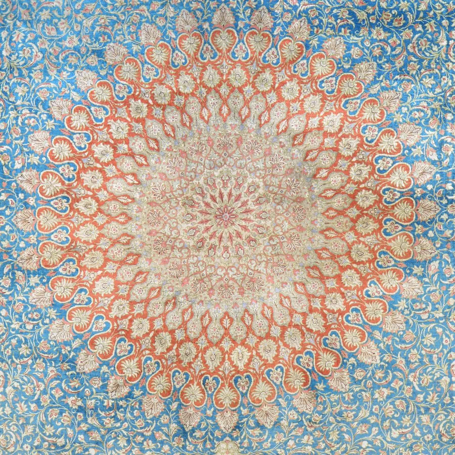 Hand Knotted Oval Persian Isfahan Silk Signature Handmade (Size 6.5 X 9.9) Cwral-7983