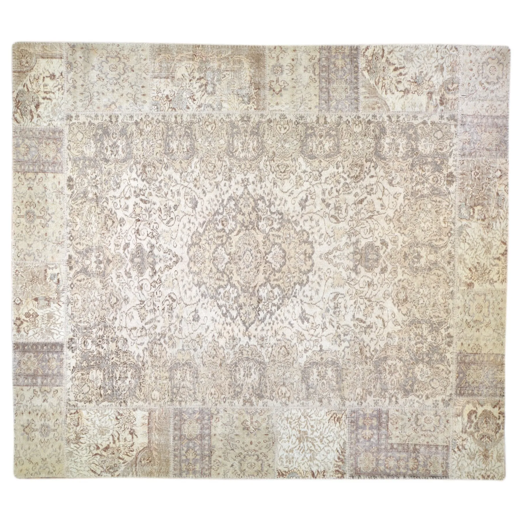 Hand-Knotted Over-dyed Patch Work 100% Wool Rug (Size 8.0 X 10.1) Brral-6165