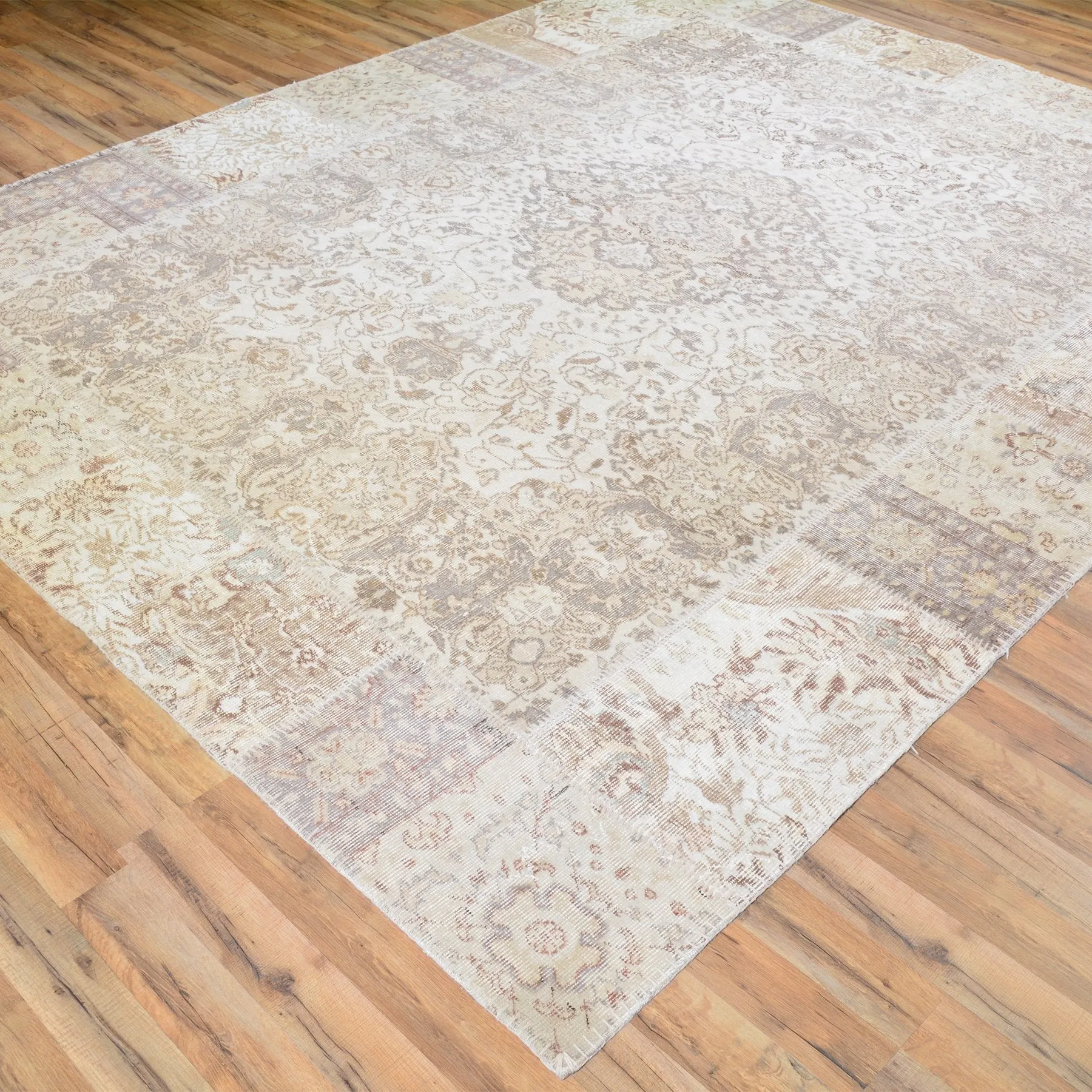 Hand-Knotted Over-dyed Patch Work 100% Wool Rug (Size 8.0 X 10.1) Brral-6165