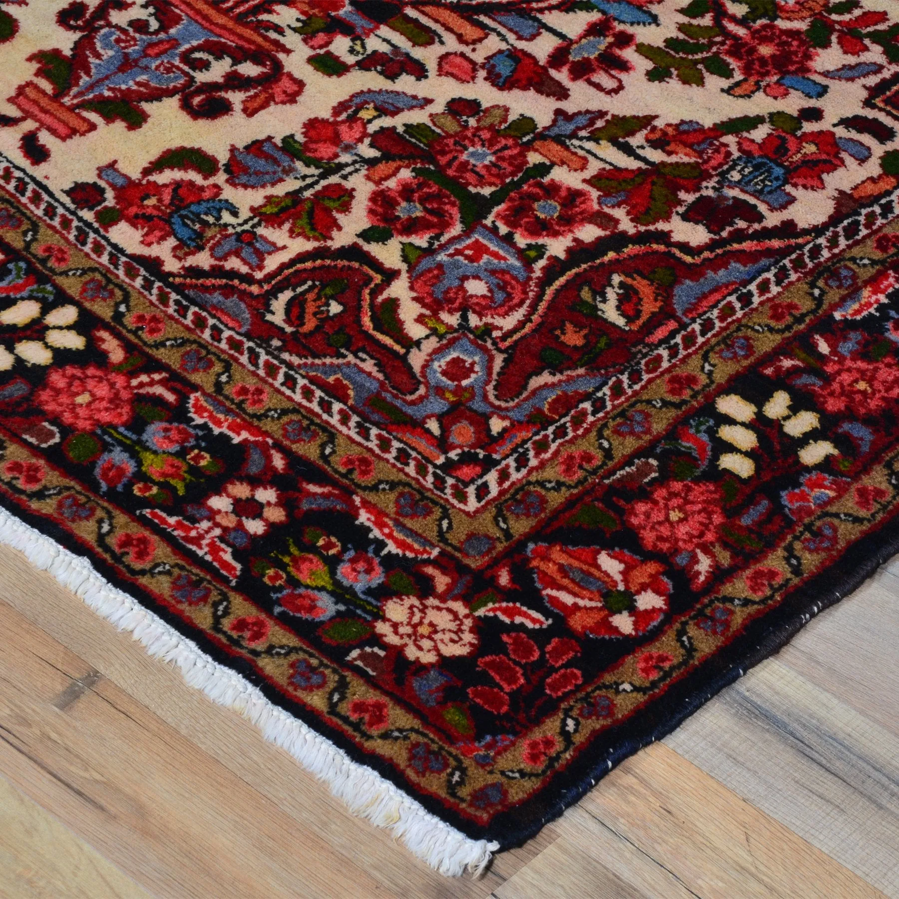 Hand-Knotted Persian Hamadan Wool Geometric Design Rug (Size 4.10 X 7.6) Brral-6552